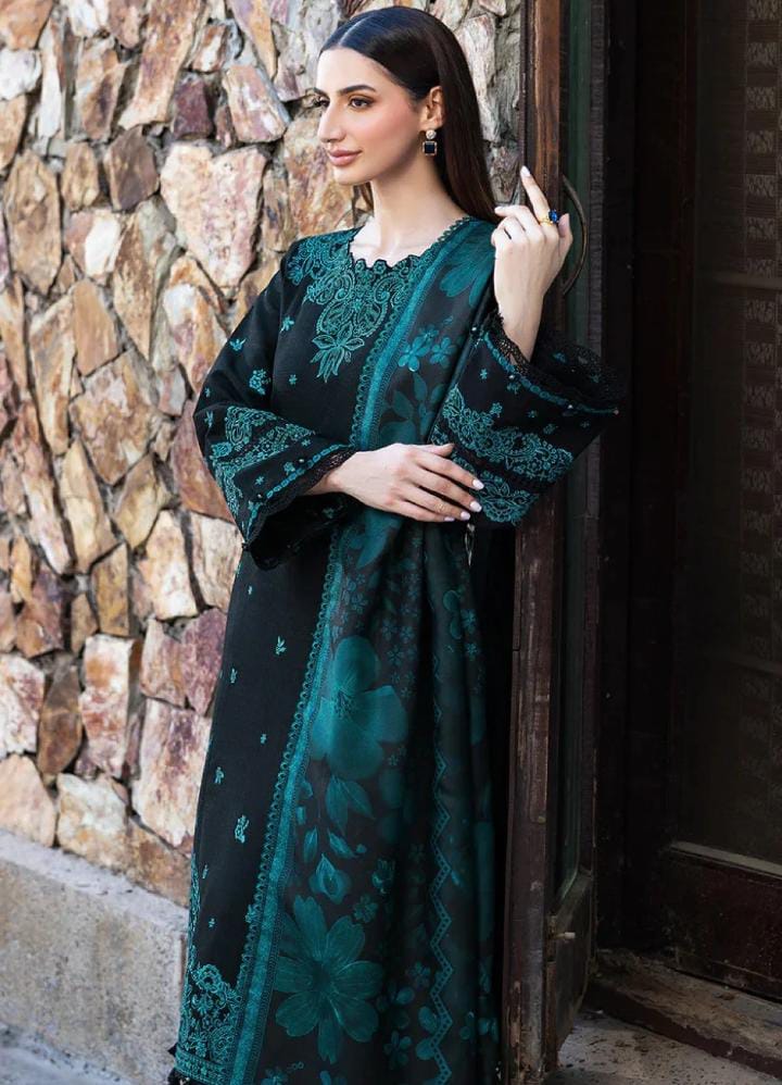 Dhanak 3-Piece Embroidered Suit with Digital Printed Wool Shawl (Art: 6098)
