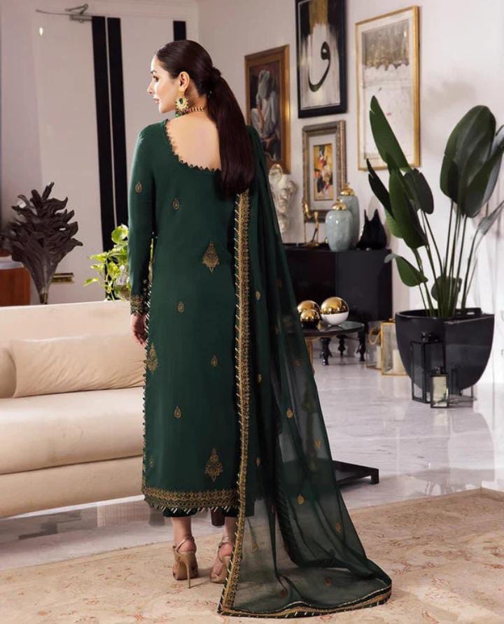 Dhanak 3-Piece Embroidered Suit with Chiffon Embroidered Dupatta (Art: 658)