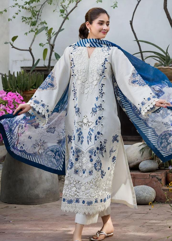 Dhanak 3-Piece Embroidered Suit with Digital Printed Wool Shawl (Art: 6419)