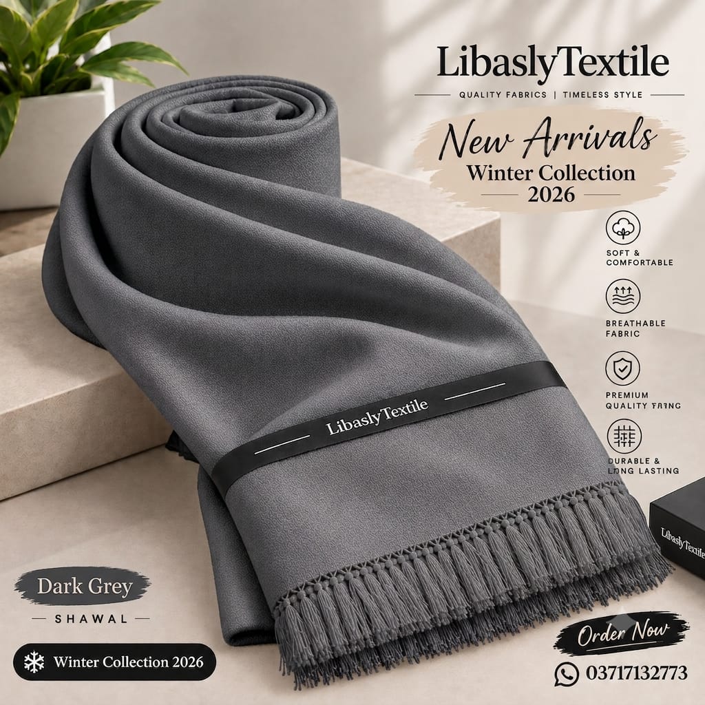 PREMIUM WOOL SHAWL ( Dark Grey )