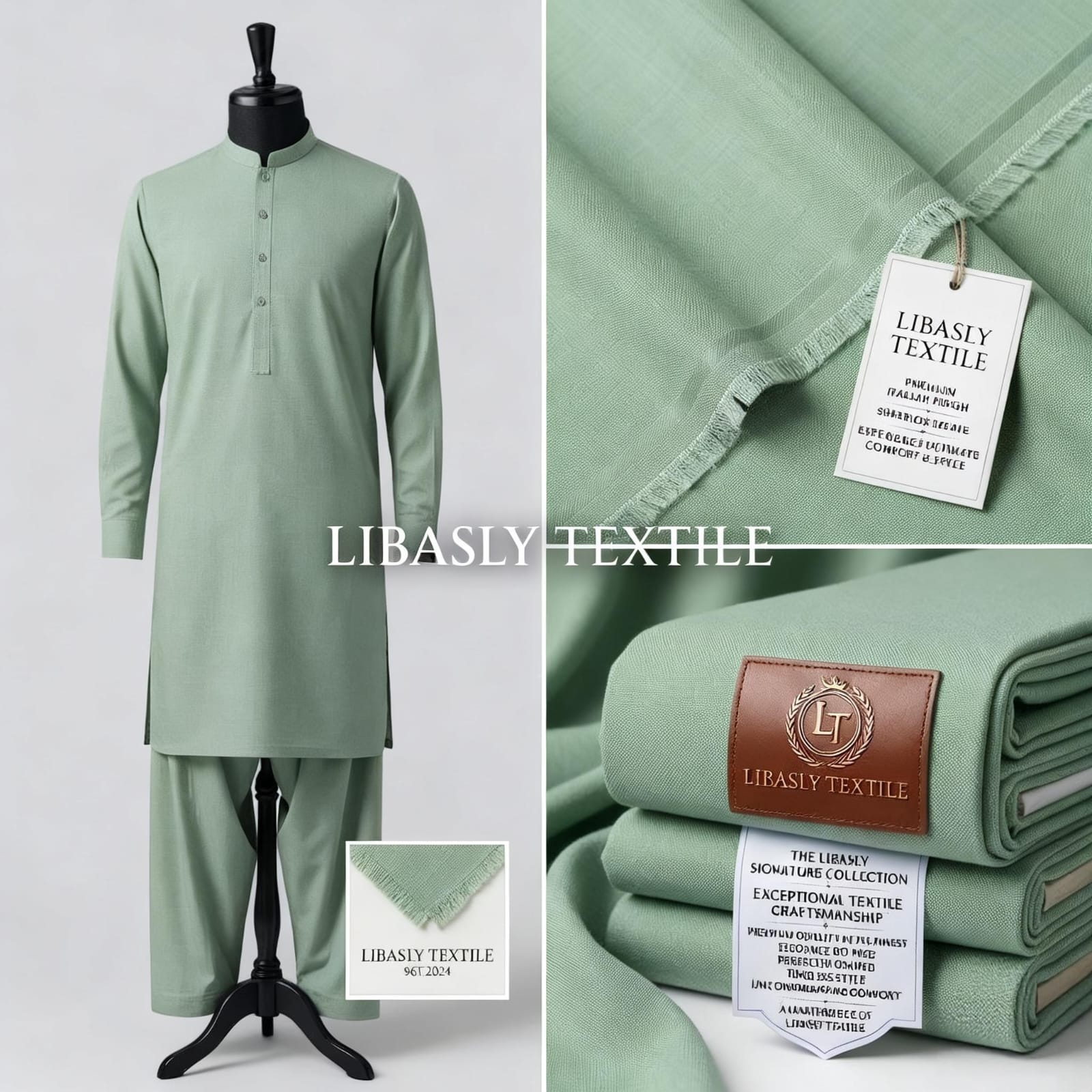 Libasly Executive Wash & Wear     (  Sage Green  )