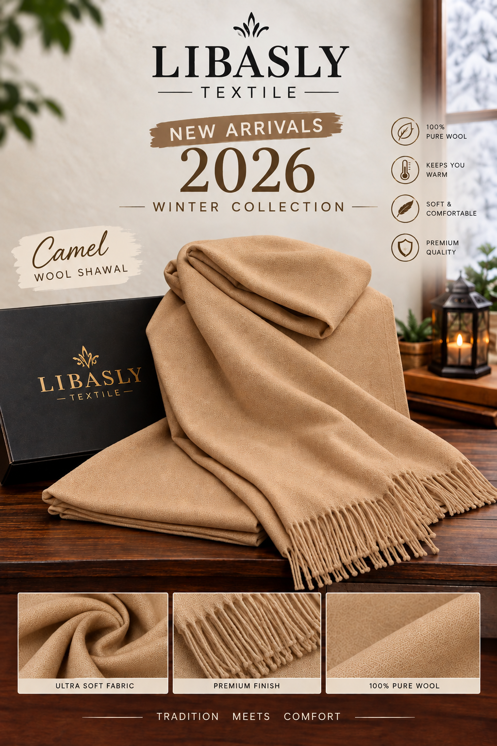 Original Wool Shawl ( Camel )