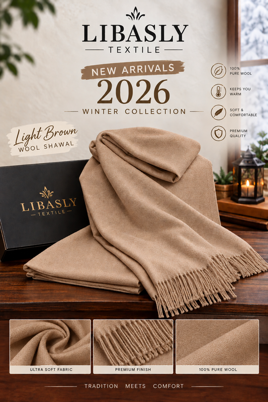 Original Wool Shawl ( Light Brown )