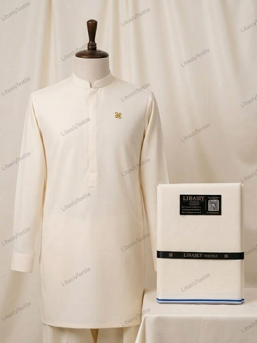 🛍️ Boski 6 Pound – Premium Unstitched Suit ( Cream )