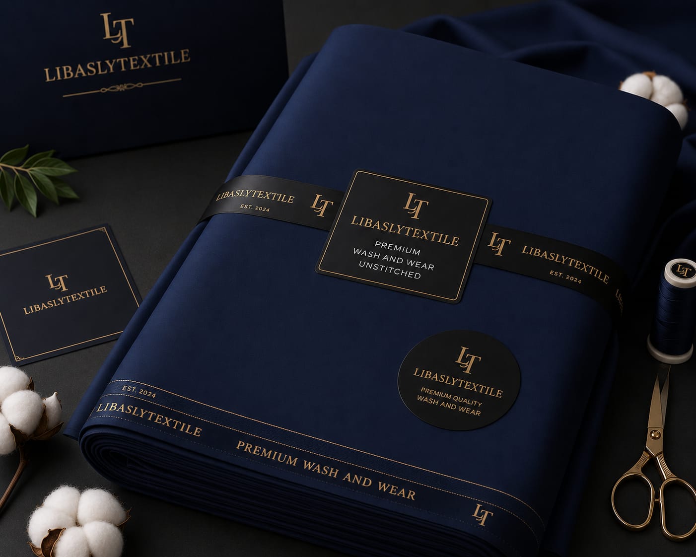 Libasly Executive Wash & Wear (  Navy Blue  )