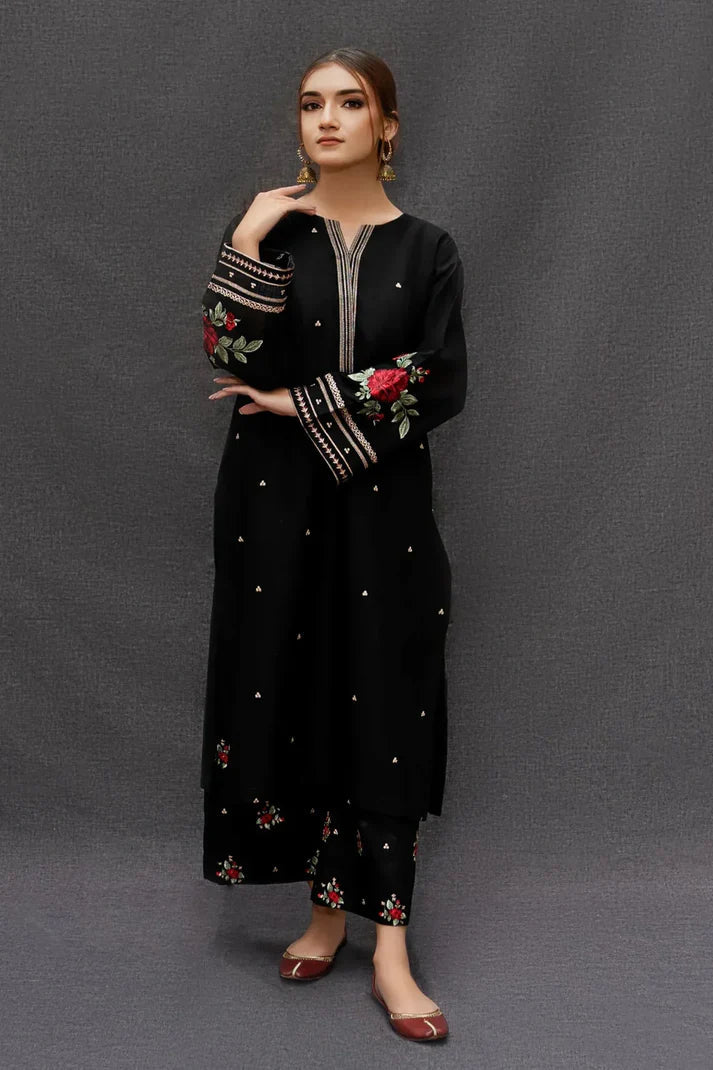Dhanak 2-Piece Embroidered Shirt & Trouser Suit (Art: 6195)