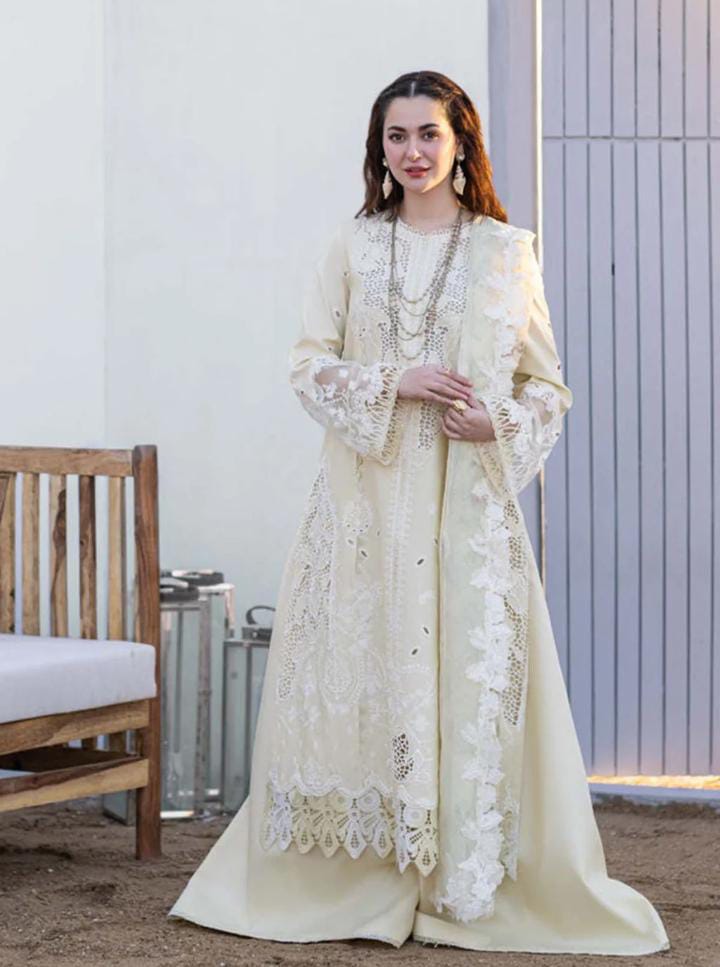 Dhanak 3-Piece Chikankari Embroidered Suit with Organza Digital Printed Dupatta (Art: 3360)