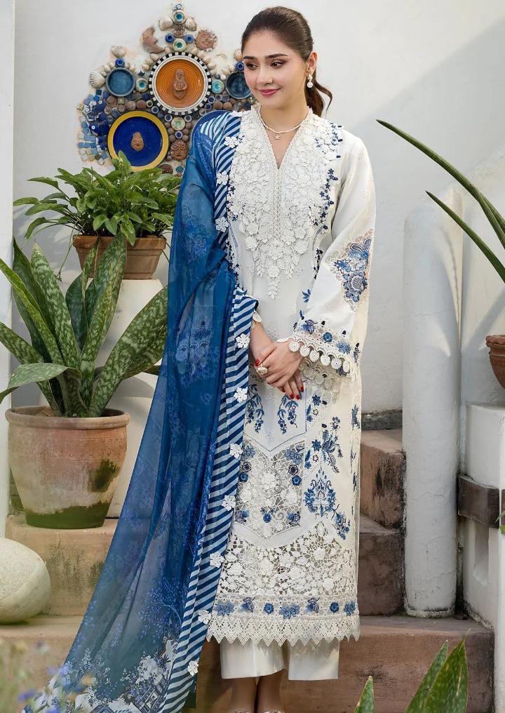 Dhanak 3-Piece Embroidered Suit with Digital Printed Wool Shawl (Art: 6419)