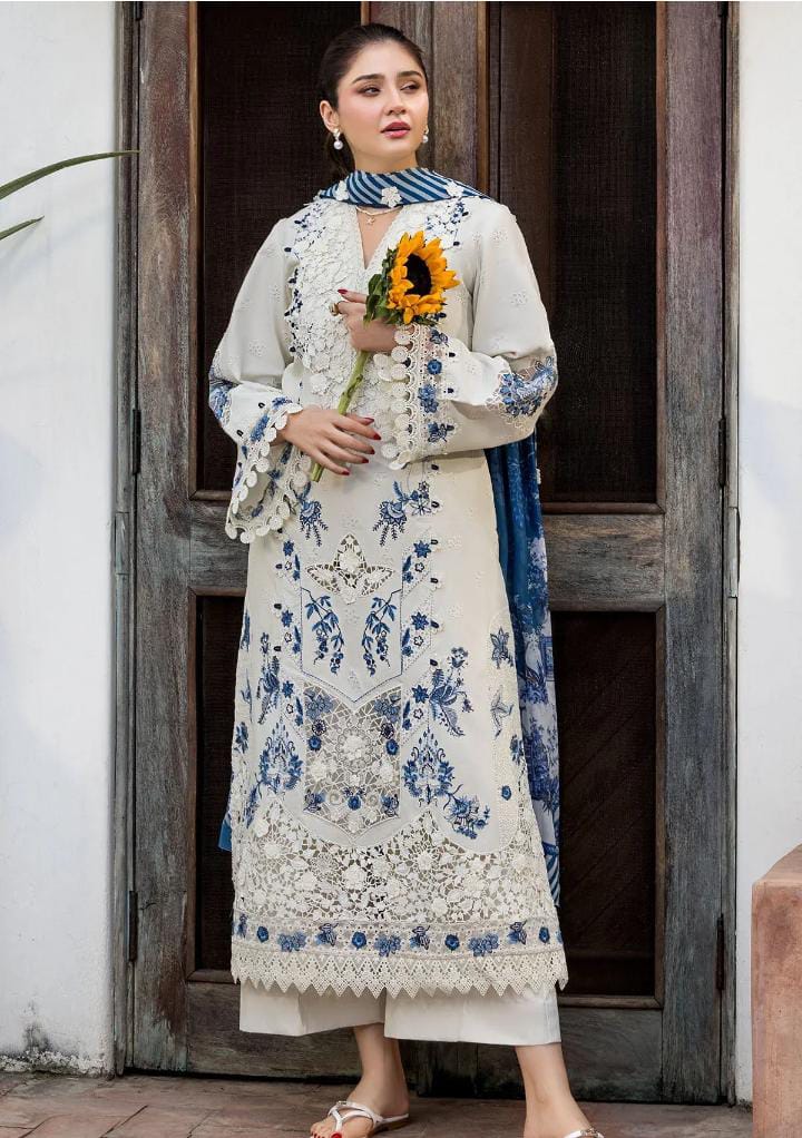 Dhanak 3-Piece Embroidered Suit with Digital Printed Wool Shawl (Art: 6419)