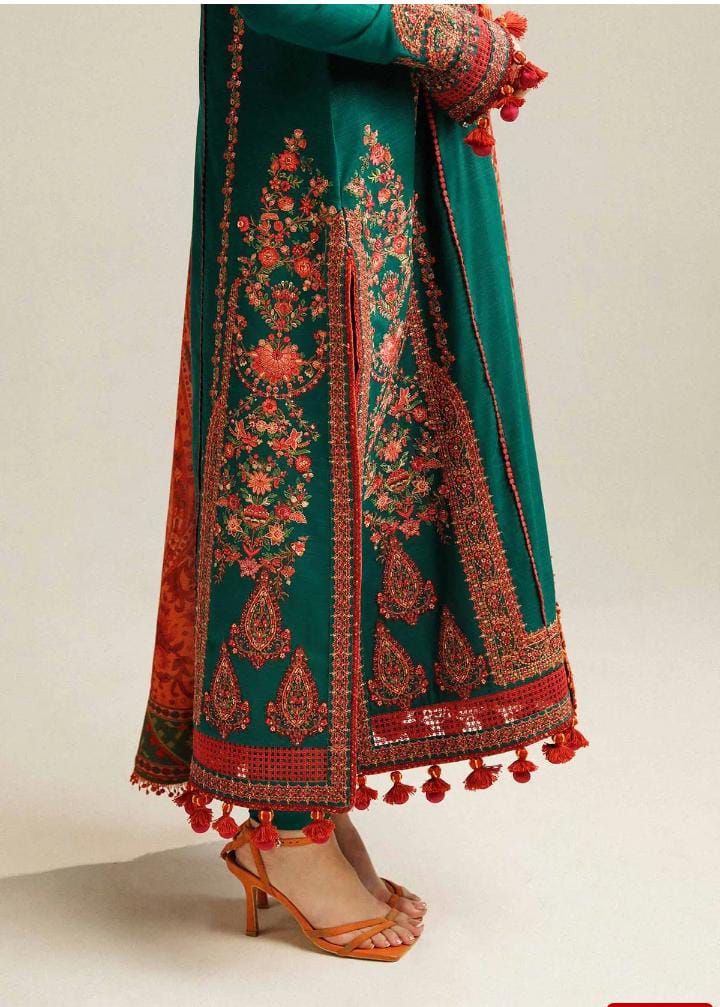 Dhanak 3-Piece Embroidered Suit with Digital Printed Wool Shawl (Art: 6113)