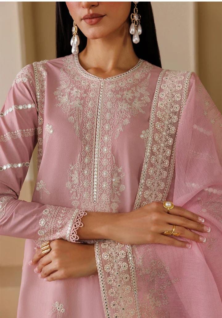 Dhanak 3-Piece Sequence Embroidered Suit with Ready-To-Wear Chiffon Dupatta (Art: 6458)