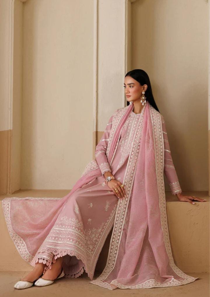Dhanak 3-Piece Sequence Embroidered Suit with Ready-To-Wear Chiffon Dupatta (Art: 6458)