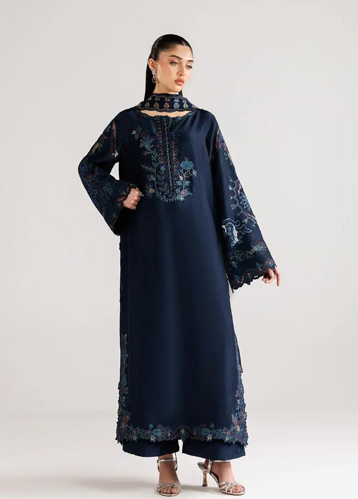 Dhanak 3-Piece Embroidered Suit with Heavy Pallu Embroidered Dupatta (Art: 6361)