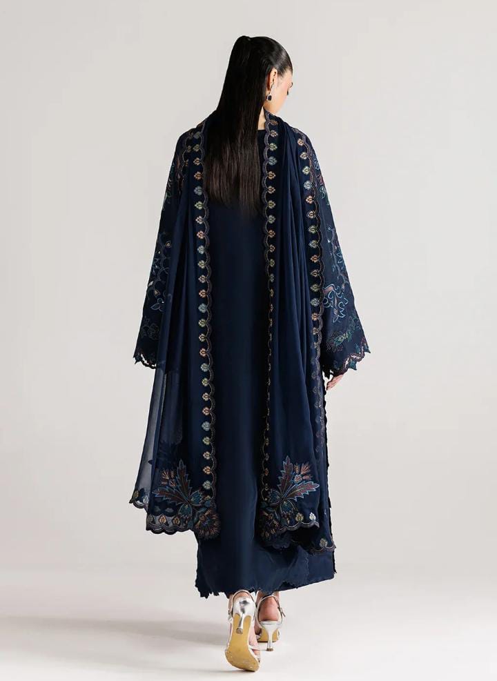 Dhanak 3-Piece Embroidered Suit with Heavy Pallu Embroidered Dupatta (Art: 6361)