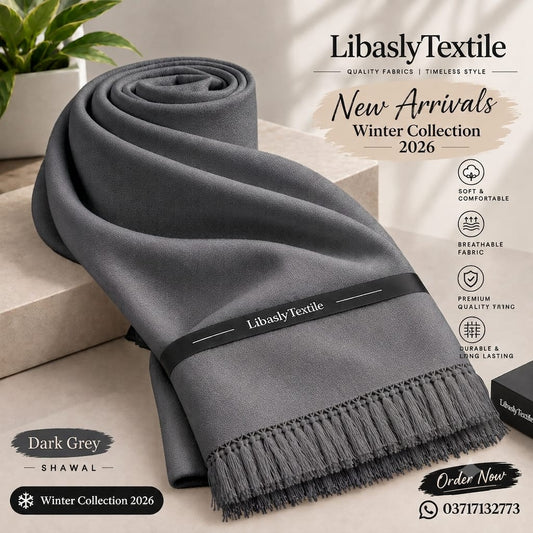 PREMIUM WOOL SHAWL ( Dark Grey  )