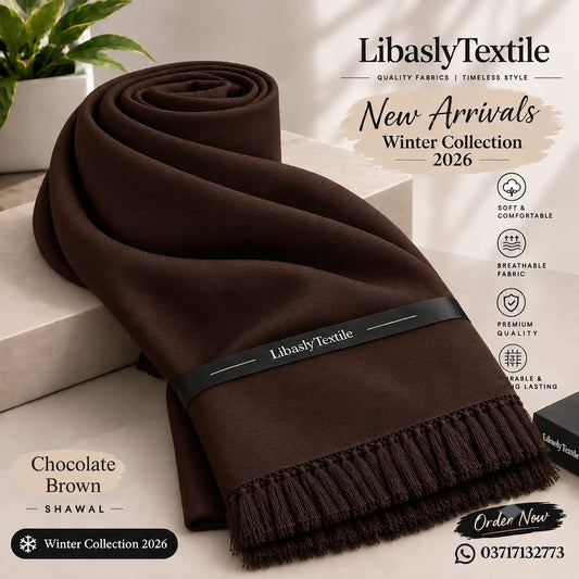 PREMIUM WOOL SHAWL ( Chocolate Brown  )