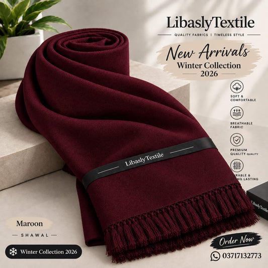 PREMIUM WOOL SHAWL ( Maroon  )