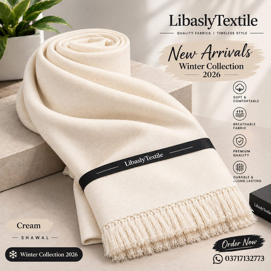 PREMIUM WOOL SHAWL ( Cream  )