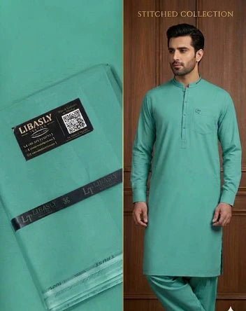 🛍️ Dynasty Cotton – Premium Unstitched Suit ( Seafoam Green )